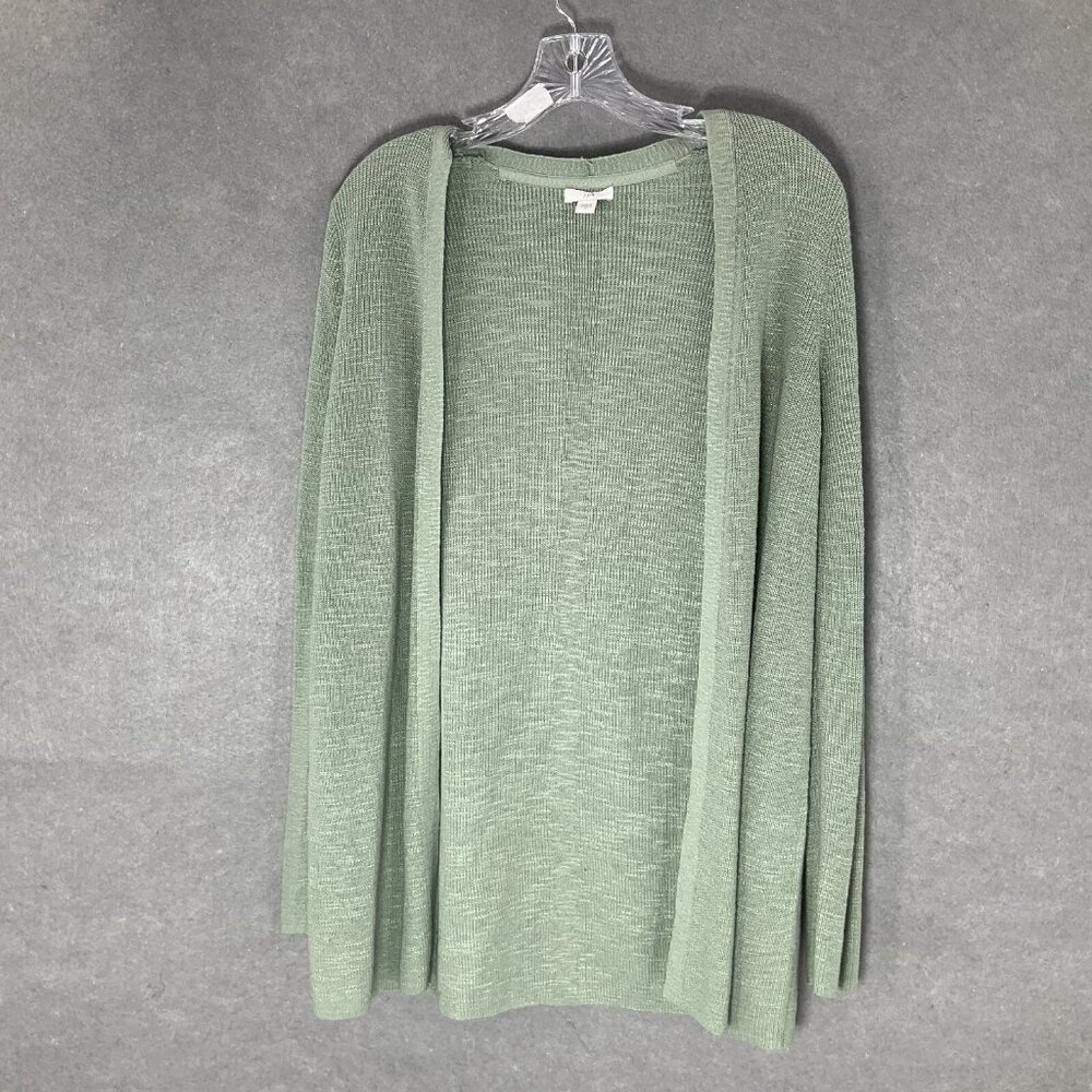 J. Jill Cardigan Women Sz XS Mint Linen Blend Open Lightweight Beach Coastal